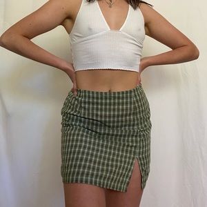 Princess Polly plaid green skirt